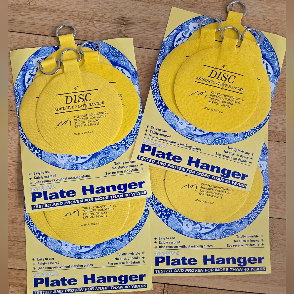 4" Invisible Disc Plate Hanger 4 Piece Set